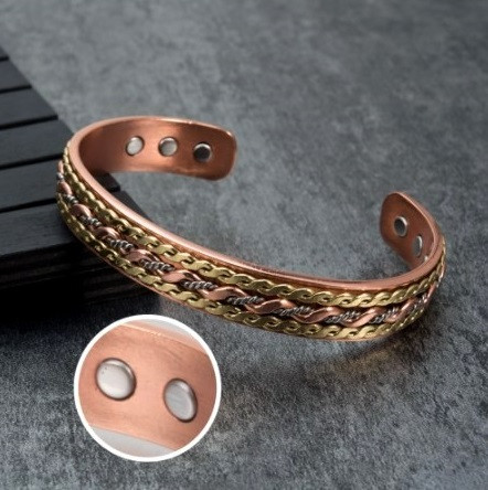 Браслет магнітний на руку мідний браслет, фото 1
