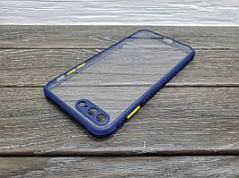 Протиударний чохол бампер для iPhone 7 8 Plus синій прозорий захист камери