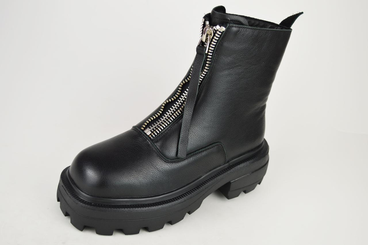 Черевики чорні Berkonty 9081 36 шкіра байка