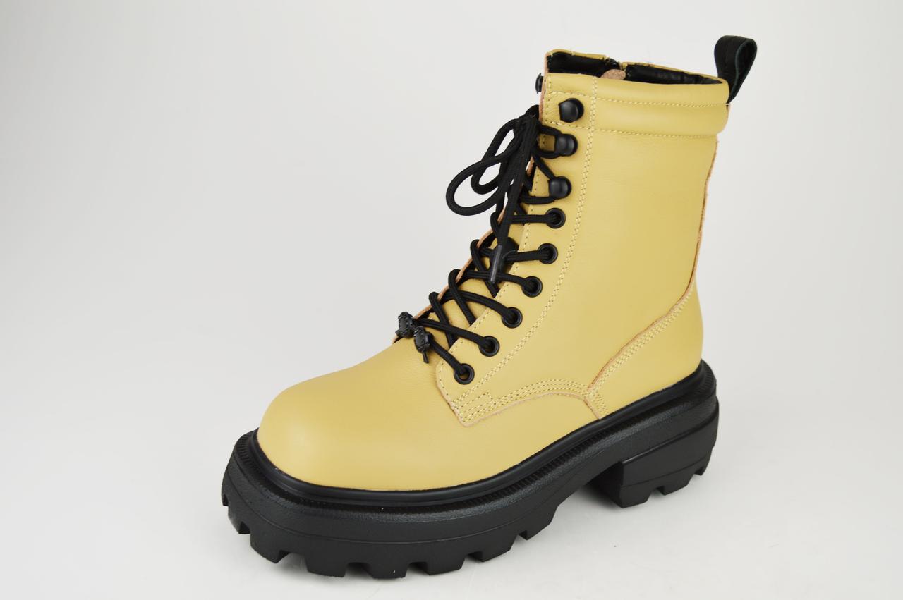 Черевики бежеві Berkonty 9088 36 шкіра хутро