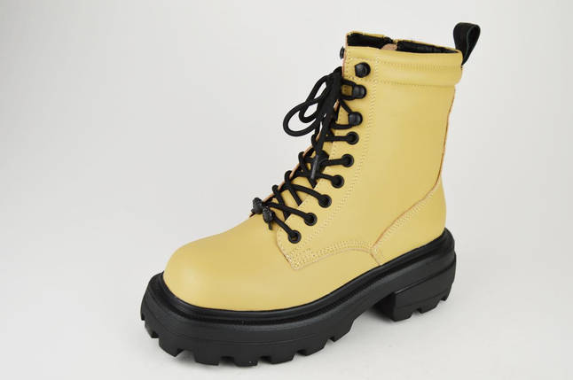 Черевики бежеві Berkonty 9088 36 шкіра хутро, фото 1