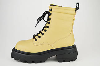 Черевики бежеві Berkonty 9088 36 шкіра хутро, фото 2