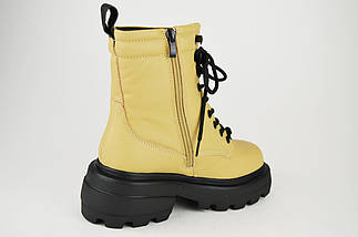 Черевики бежеві Berkonty 9088 36 шкіра хутро, фото 3