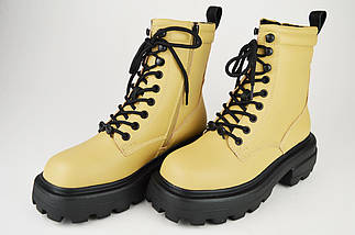 Черевики бежеві Berkonty 9088 36 шкіра хутро, фото 5