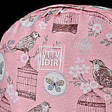 Дитячий рожевий рюкзак з пташками, фото 4