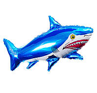 Куля Акула синя фольгована фігура FLEXMETAL-ФМ 75×105 см