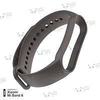 Ремешок Xiaomi Mi Band 6 силиконовый однотонный браслет Light Серый / Коричневый 241901P