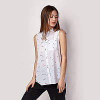 Блуза без рукавів для дівчинки (3427), Mevis 158 р. С рисунком/Білий
