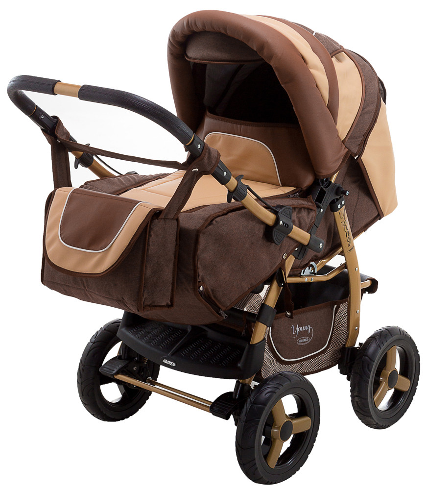 Коляска-трансформер Adamex Young темно-бежевий /шоколад