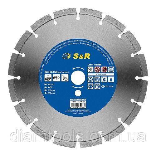 Диск алмазний сегментний по асфальту S&R 400x25.4x3.2мм (242465400)