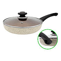 Сковорода з мармуровим покриттям D 26 Бежева FPM-263