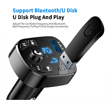 Автомобільний зарядний 3.1 A + FM трансмітер Bluetooth 5.0 LC01, фото 6