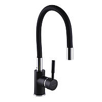 Кран для кухні одноручний гнучкий GLOBUS LUX LAZER GLLR-0203SB-10-BB 000022145 чорний латунь 115356