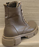 Черевики бежеві жіночі на байці шкіряні від виробника модель ТН21-22, фото 4