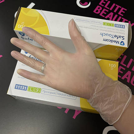 Медичні вінілові рукавички S,M,L 100шт/уп, фото 1