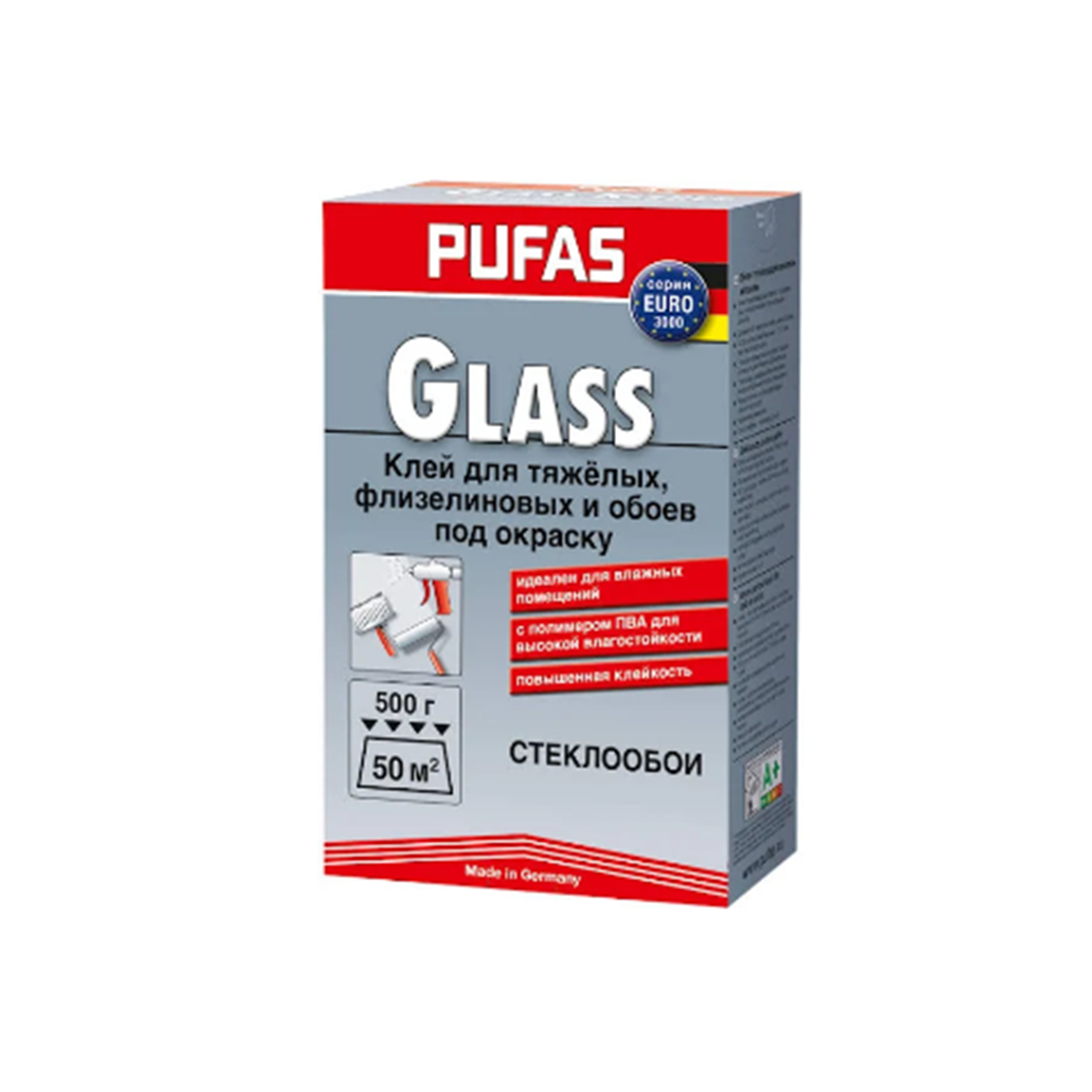 Клей для шпалер Pufas Euro 3000 Glass 500г