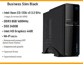 Системний блок Business Slim Black Intel Core i5-4590 3.3 GHz (Xeon E3-1226 v3), SSD 240GB, DDR3 8GB, Wi-Fi