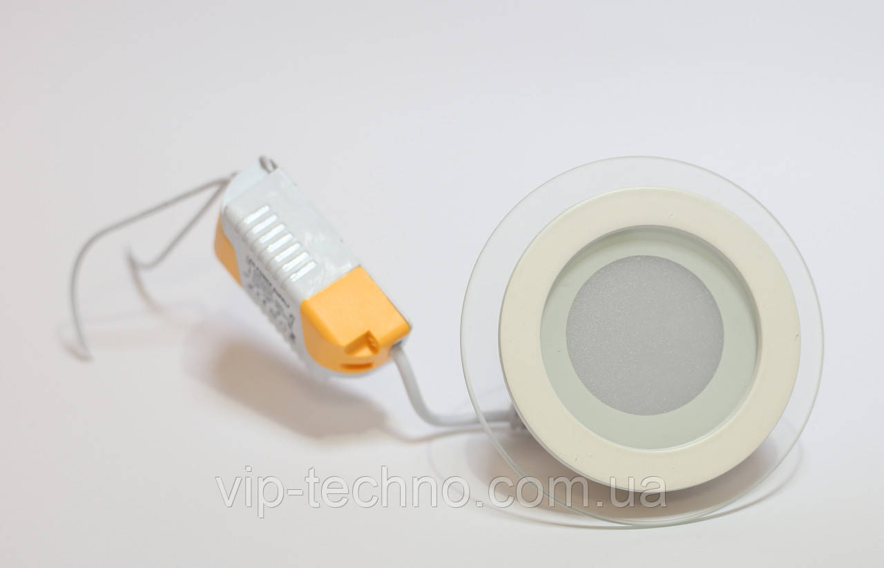 Led світильник 6W КОЛО зі склом вбудовується