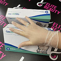 Медичні вінілові рукавички Care 365 S-L 100шт/уп, фото 4