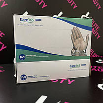 Медичні вінілові рукавички Care 365 S-L 100шт/уп, фото 3
