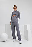 Костюм з трикотажу для вагітних сірий M, фото 2