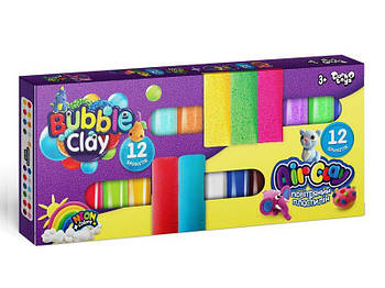 Набір для творчості із пластиліну AIR CLAY+BUBBLE CLAY 12+12 (укр) ARBB-02-01U