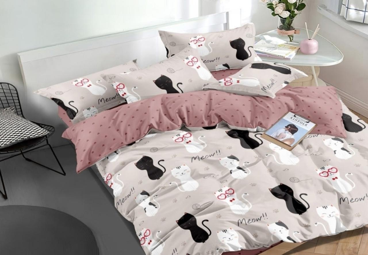 Постільна білизна бязь «Стильна кішка» полуторний розмір, фото 1