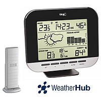 Беспроводная метеостанция для дома TFA Connect WeatherHub Black (160*36(56)*130(145) мм)