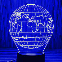 Акриловый светильник-ночник земля синий tty-n000181