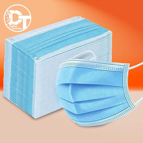 Маска медична захисна тришарова на обличчя Angel Care 50 шт.