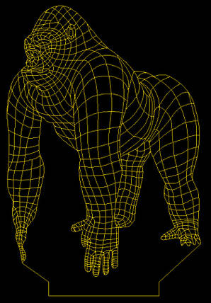 Акриловий світильник-нічник горила жовтий tty-n000701, фото 1