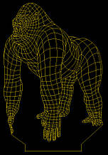 Акриловий світильник-нічник горила жовтий tty-n000701