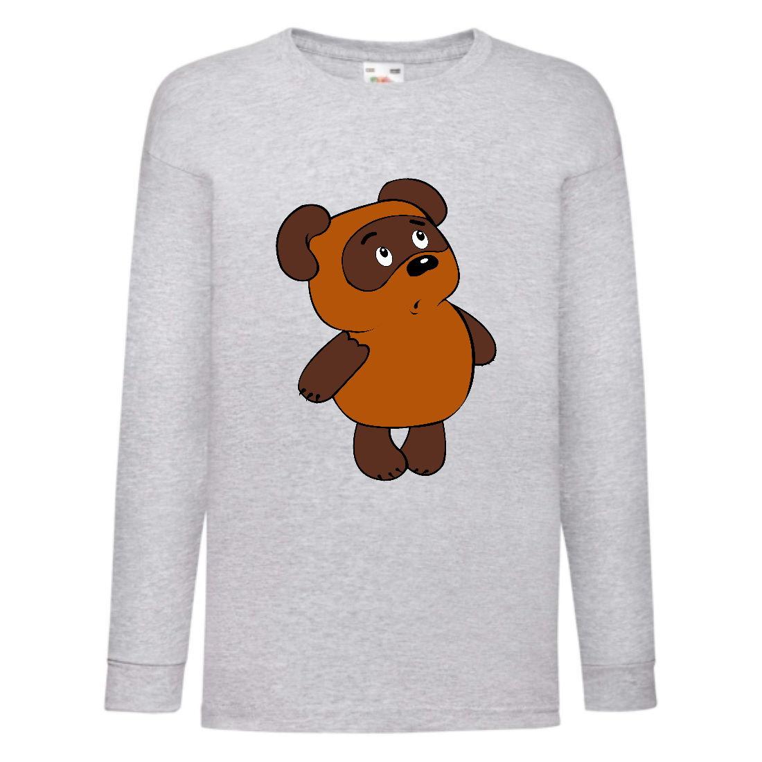 Лонгслив реглан Вінні Пух 008 (WP 008 gry) розмір 104-116-140-152 сірий, фото 1