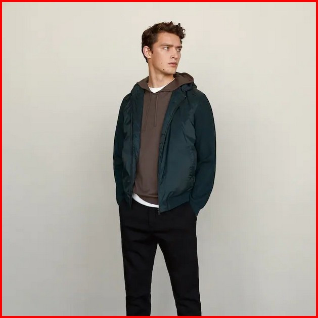 Чоловіча вітровка MASSIMO DUTTI Sudadera combinada capucha ОРИГІНАЛ (розмір M)