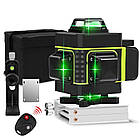 СУПЕРЯРКИЙ!!! ЗЕЛЕНИЙ ЛУЧ + ПУЛЬТ! Лазерний рівень Hilda 4D 16 ліній + штатив 1.2 м, фото 3