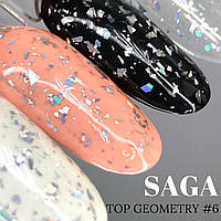 Топ Saga - Geometry 6 (с хлопьями голографик), 8 мл