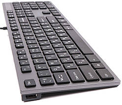 Клавіатура A4Tech KV-300H з USB-хабом (2 вбудованих юсб порти), тонка, тиха, низькопрофільні клавіші, фото 2