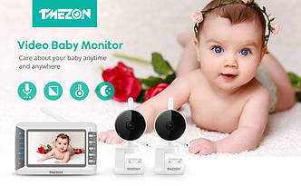 Відеоняняня радіоняня няняня Baby Monitor TMEZON MZ-BM402 (У комплекті 2 КАМЕРИ) 4.3 ДЮЙМА ЕКРАН