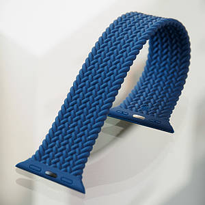 Ремінець Apple Watch 38 / 40mm Silicone Braided Solo Loop size 5/154 mm / Dark Blue