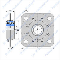 FD 211 RBA (GITO ) фланец с подшипником в сборе