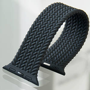 Ремінець Apple Watch 38 / 40mm Silicone Braided Solo Loop size 2/130 mm / Black