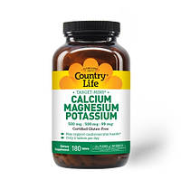 Витамины и минералы Country Life Target-Mins Calcium Magnesium Potassium, 180 таблеток