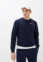 Свитшот синий Champion Sweatshirt хлопковый, Кофта мужская с логотипом Чемпион, Батник трикотажный на парня