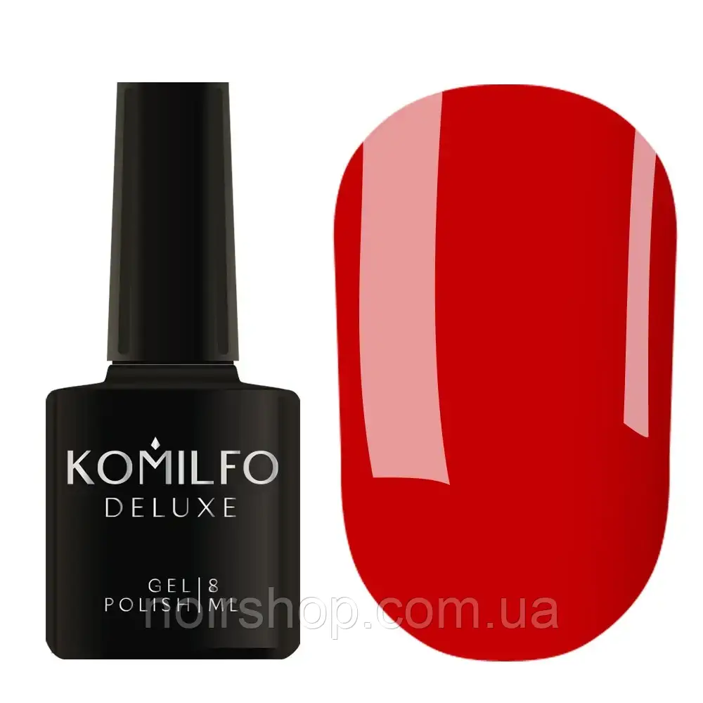 Гель-лак Komilfo Deluxe Series NoD082 (класичний червоний, емаль), 8 мл