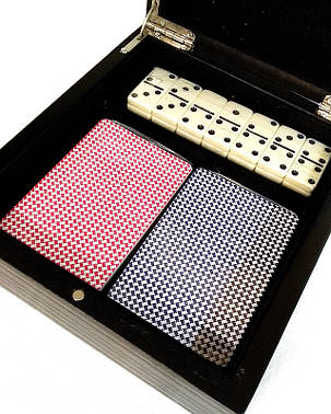 Набір доміно і покерні карти DUKE в подарунковій скриньці, фото 2