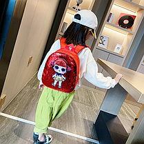 Дитячі рюкзаки з паєтками та принтом ляльки, фото 5