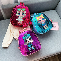 Дитячі рюкзаки з паєтками та принтом ляльки, фото 3
