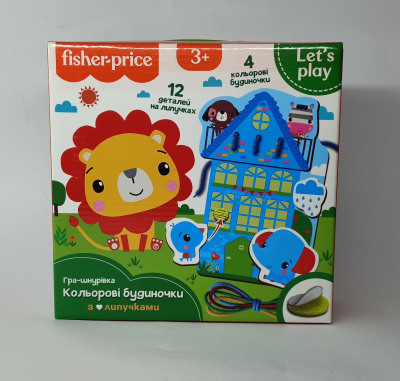Дитяча іграшка шнурівка Fisher Price Кольорові будиночки VT5303-26