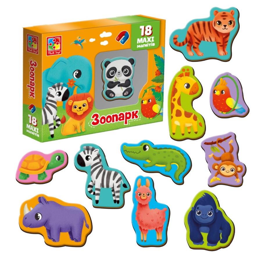 Набір дитячих розвиваючих магнітів Зоо VT3106-25