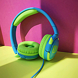 Навушники дитячі дротові Celebrat A25 3.5 мм складні блакитно-жовті (салатові), фото 6